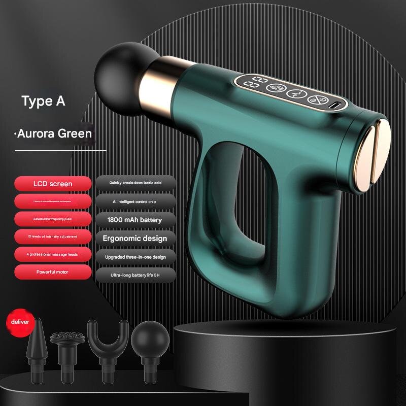 V888-ELOSUNG20960-202503121519-00 Green Mini Fascia Gun Muscle Massager with Pulse Heat - Deep Tissue Relaxation - Image 1