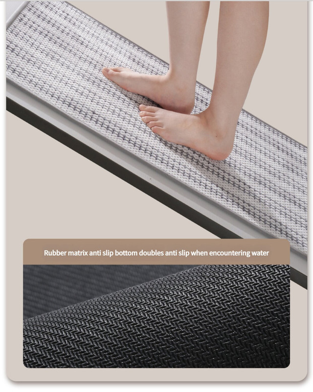 V888-ELOSUNG21380-202502261753-01 Brown Safe & Dry Bathroom Mat - Non-Slip Absorbent Bath Rug 40x60cm - Image 2