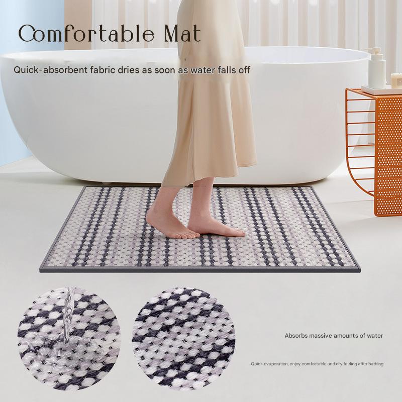 V888-ELOSUNG21380-202502261753-02 Brown Safe & Dry Bathroom Mat - Non-Slip Absorbent Bath Rug 40x60cm - Image 3