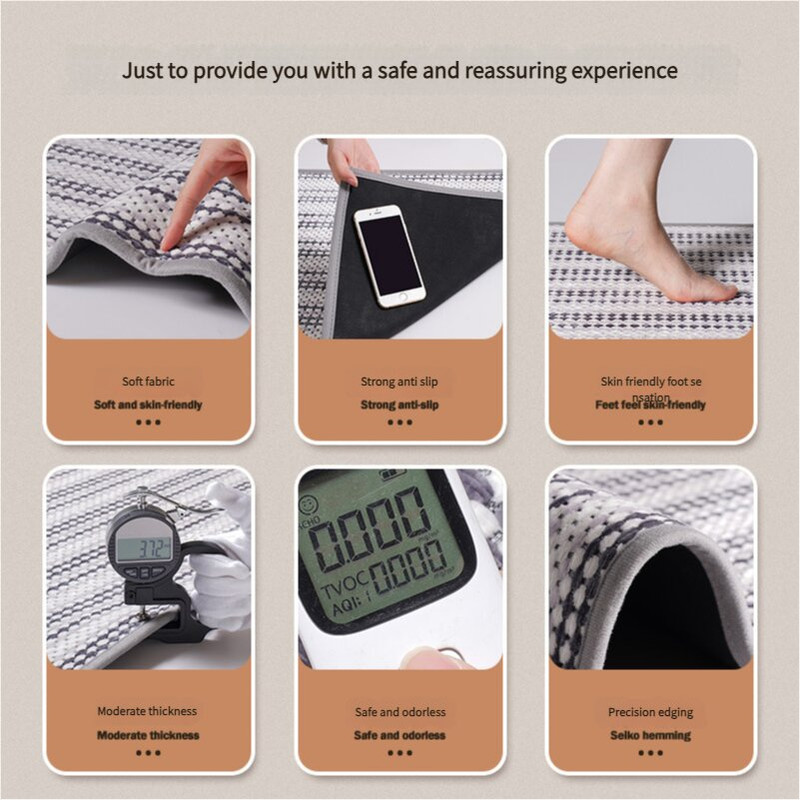 V888-ELOSUNG21380-202502261753-03 Brown Safe & Dry Bathroom Mat - Non-Slip Absorbent Bath Rug 40x60cm - Image 4