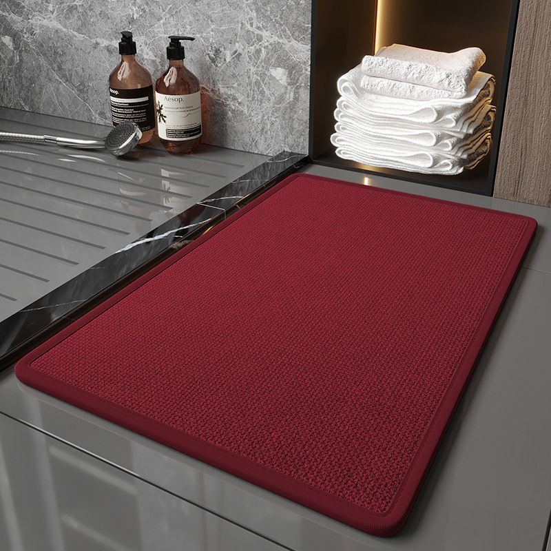 V888-ELOSUNG21398-202502271151-00 Red Quick Dry Bathroom Rug - Non-Slip PVC Foam, Super Absorbent, 40x60cm - Image 1