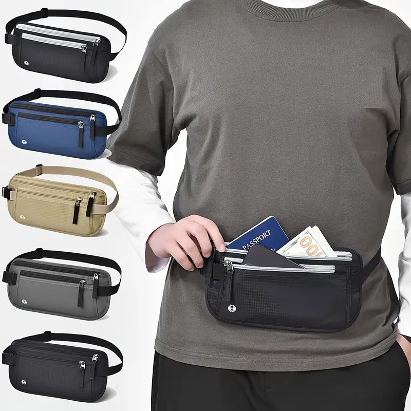 V888-ELOSUNG21412-202502271205-01 Brown Nylon Travel Waist Pack - Waterproof, RFID Blocking, Lightweight - Image 2