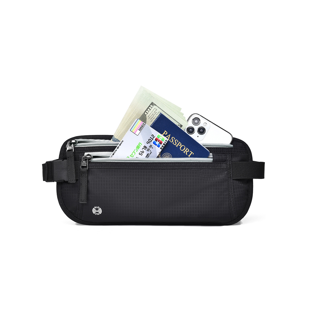 V888-ELOSUNG21412-202502271205-02 Brown Nylon Travel Waist Pack - Waterproof, RFID Blocking, Lightweight - Image 3