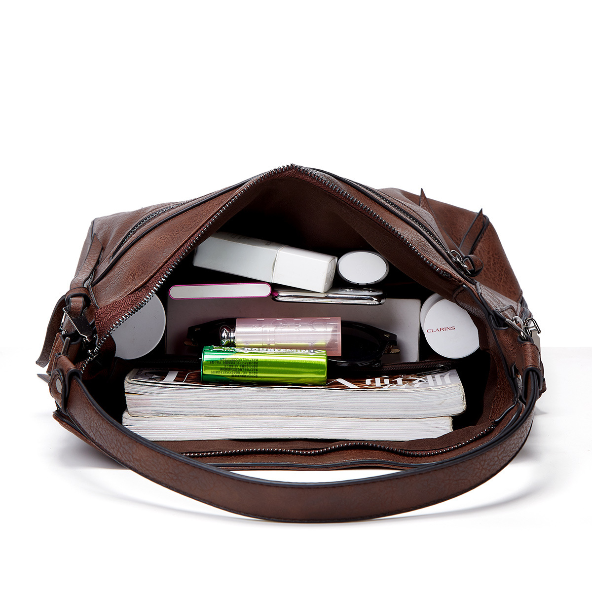 V888-ELOSUNG21417-202502271141-06 Brown Spacious & Stylish  PU Leather Tote Bag -  Versatile Shoulder/Crossbody - Image 7