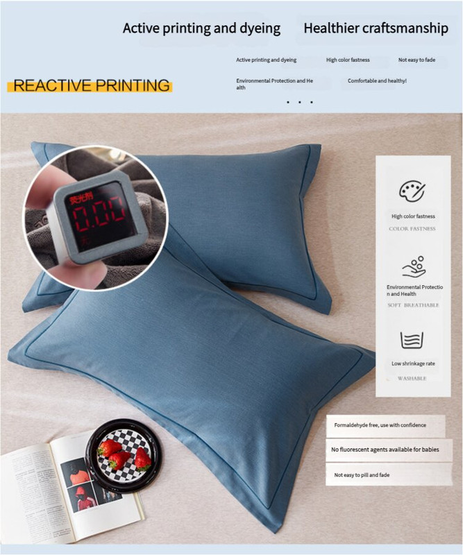 V888-ELOSUNG21445-202502281101-03 Grey Pure Cotton Flannel Pillowcase Set - Soft, Thickened, Solid Color (Pair, 48x74cm) - Image 4