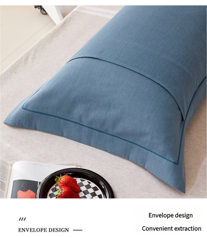 V888-ELOSUNG21448-202502281107-06 Mint Blue Pure Cotton Flannel Pillowcase Set - Soft, Thickened, Solid Color (Pair, 48x74cm) - Image 7