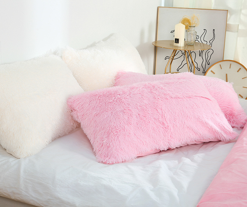 V888-ELOSUNG21469-202502281040-02 Green Faux Fur Pillowcase Set - Crystal Velvet Plush Throw Pillow Covers, Bedding Accent (50x70cm, Pair) - Image 3