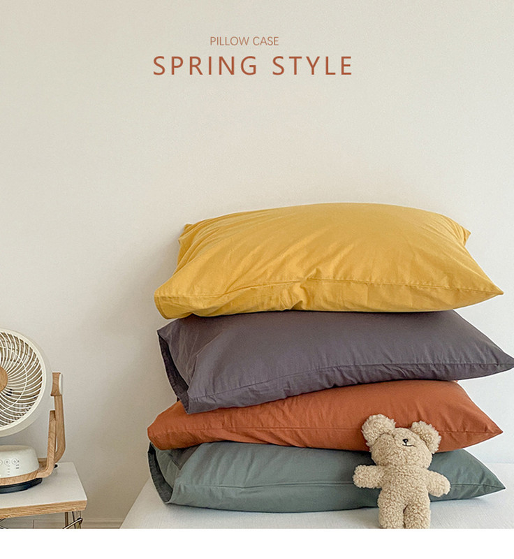 V888-ELOSUNG21529-202503031020-01 Light Khaki 100% Cotton Pillowcase Set - Envelope Closure(without pillow core) - Image 2