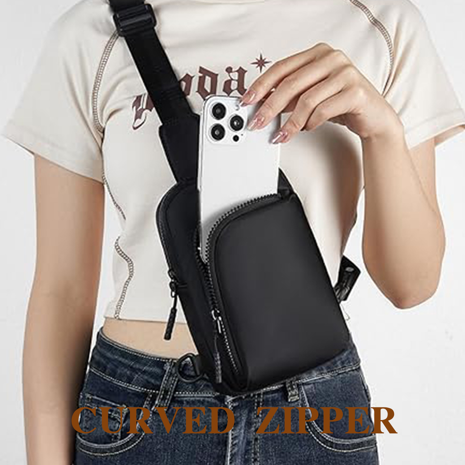 V888-ELOSUNG21709-202503111147-06 Brown Trendy Waterproof Sling Bag - Lightweight Crossbody Chest Pack, Adjustable Strap - Image 7