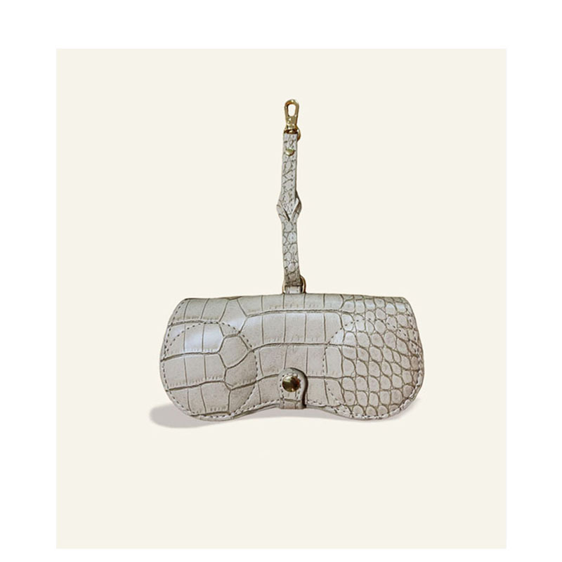 V888-ELOSUNG21920-202503141126-03 Pink Stylish PU Leather Eyeglass Case - Portable Sunglasses Storage Pouch with Strap for Men and Women - Image 4