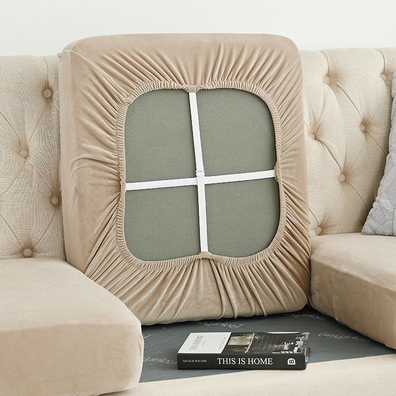 V888-ELOSUNG23057-202503211530-02 2 Pcs Black Elegant Polyester Sofa Cover - Full Protection Against Cat Scratches & Wear - Image 3