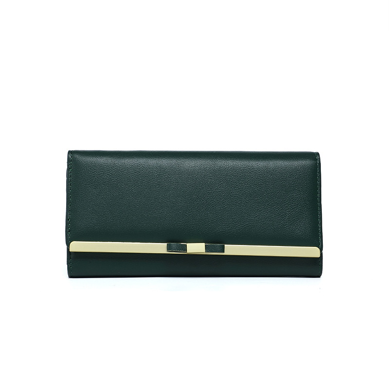 V888-ELOSUNG234490-202504011251-00 Green Elegant Women's Long Wallet - Clutch Purse with Zip Coin Pocket & Card Slots - Image 1