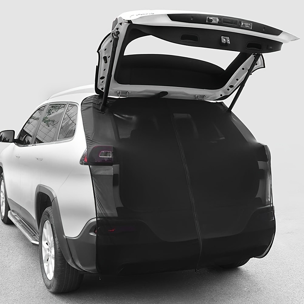 V888-ELOSUNG23909-202504141711-00 Size XL Black Tailgate Mosquito Net Screen - Magnetic Bug Protection for Boot Opening - Image 1