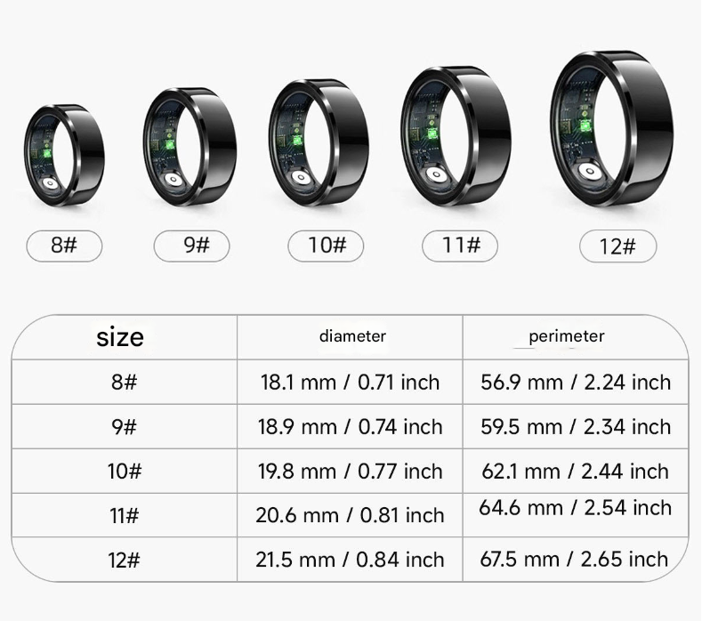 V888-ELOSUNG24316-202503282121-05 Gold Round 0.77inch Smart Ring with Heart Rate and Sleep Tracking - IP68 Waterproof Fitness Tracker with Step Counter - Image 6