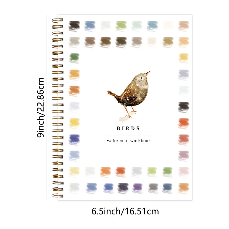 V888-ELOSUNG24562-202504141427-02 Seaside 2-Pack Watercolor Painting Set - Premium Bird-Themed Coloring Books with Watercolor Paints (22.86x16.51cm) - Artist-Grade Workbook Kit - Image 3