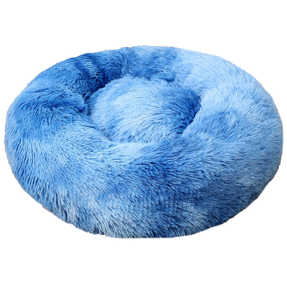 V888-ELOSUNG24576-202504141606-00 Tie-dye Baby Blue 50cm Cozy Round Pet Bed - Plush Cat & Dog Bed with Non-Slip Base, Machine Washable - Image 1
