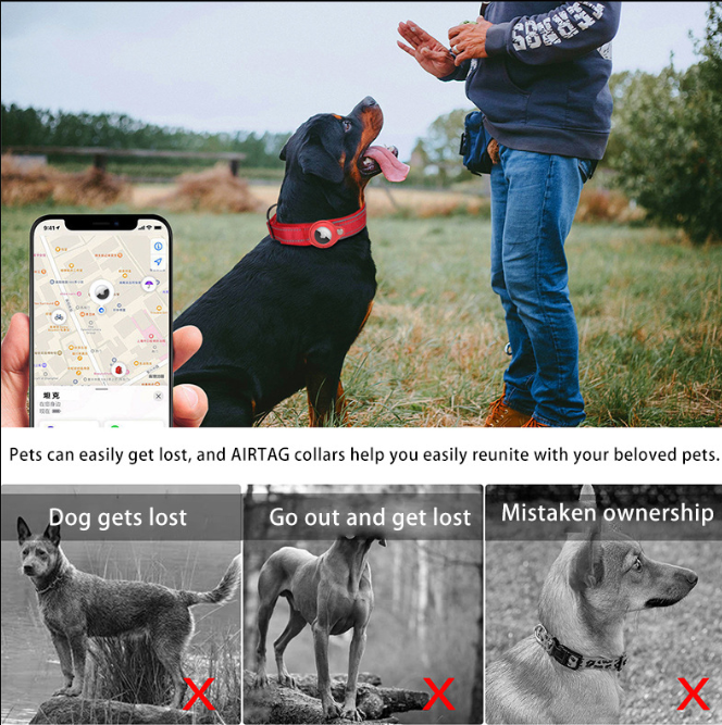 V888-ELOSUNG24664-202504141618-06 S Khaki Secure Nylon Dog Collar with Built-in Apple AirTag (not included) Holder Case - Pet Tracker Accessory - Image 7