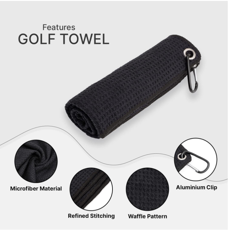 V888-ELOSUNG24978-202504221145-01 Purple Microfiber Waffle Weave Golf Towel Set - 4 Pack (40x60cm) - Ultra Absorbent & Quick Drying - Image 2