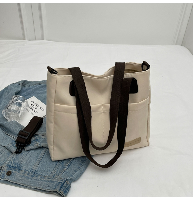 V888-ELOSUNG25002-202504141432-02 Stylish khaki canvas tote bag with detachable shoulder strap - Image 3
