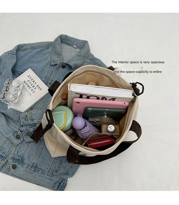 V888-ELOSUNG25002-202508041330-02 Stylish khaki canvas tote bag with detachable shoulder strap - Image 6