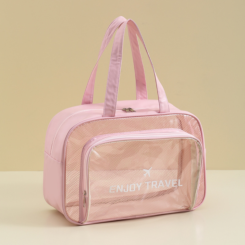 V888-ELOSUNG25300-202504211210-00 Waterproof beach bag with wet and dry separation, gym and swim storage bag, toiletries and cosmetic bag for swimsuits and goggles (Pink has no shoe compartment) - Image 1