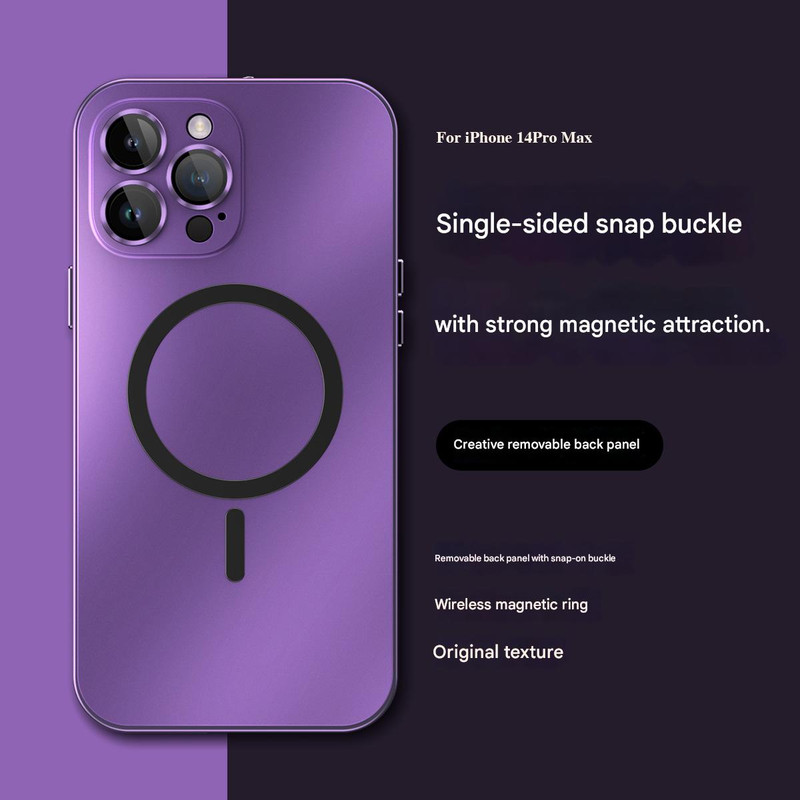 V888-ELOSUNG25722-202505081808-01 Innovative Detachable Backplate Case for iPhone 14 Pro Max with Strong MagSafe Compatibility(Purple) - Image 2