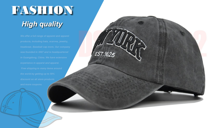V888-ELOSUNG25816-202505131846-02 Vintage New York Est. 1625" Washed Cotton Baseball Cap - Adjustable & Unisex(Khaki)" - Image 3