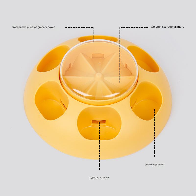 V888-ELOSUNG25941-202505191223-02 Interactive Pet Slow Feeder & Puzzle Toy - Press to Dispense Food, Improves Digestion(yellow) - Image 3