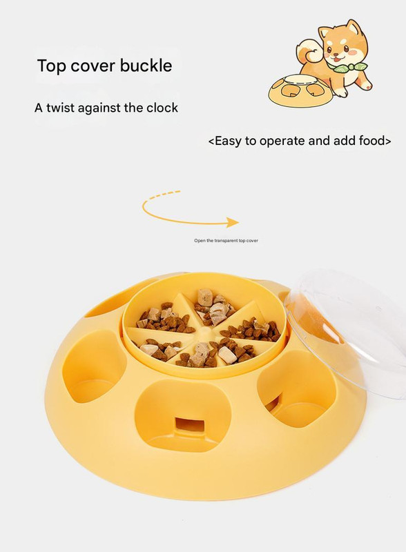 V888-ELOSUNG25941-202505191223-05 Interactive Pet Slow Feeder & Puzzle Toy - Press to Dispense Food, Improves Digestion(yellow) - Image 6
