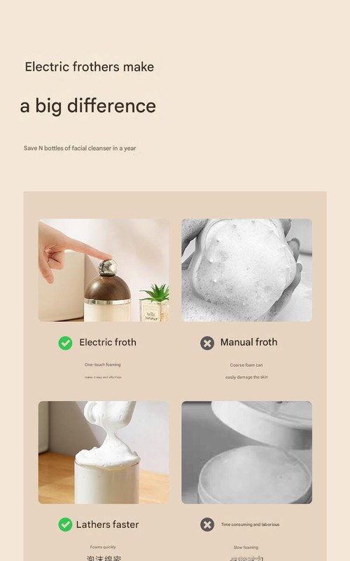 V888-ELOSUNG25961-202505191213-04 Electric Foaming Cleanser Maker - Rechargeable, Dense Foam for Deep Cleansing(Cherry Blossom Pink) - Image 5