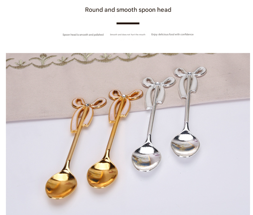 V888-ELOSUNG26338-202504281423-03 Elegant Swan Base Spoon Holder Set with 6 Coffee/Dessert Spoons(Silver spoon) - Image 4