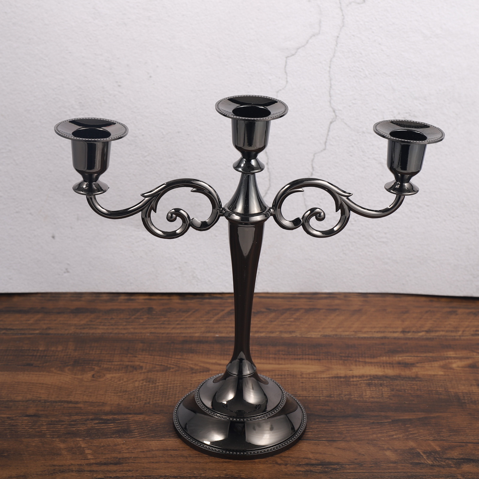 V888-ELOSUNG26353-202504281517-01 Black Elegant Metal Candelabra 3 Arm Candle Holder -  Decorative Candelabra for Home, Weddings, Events - Image 2