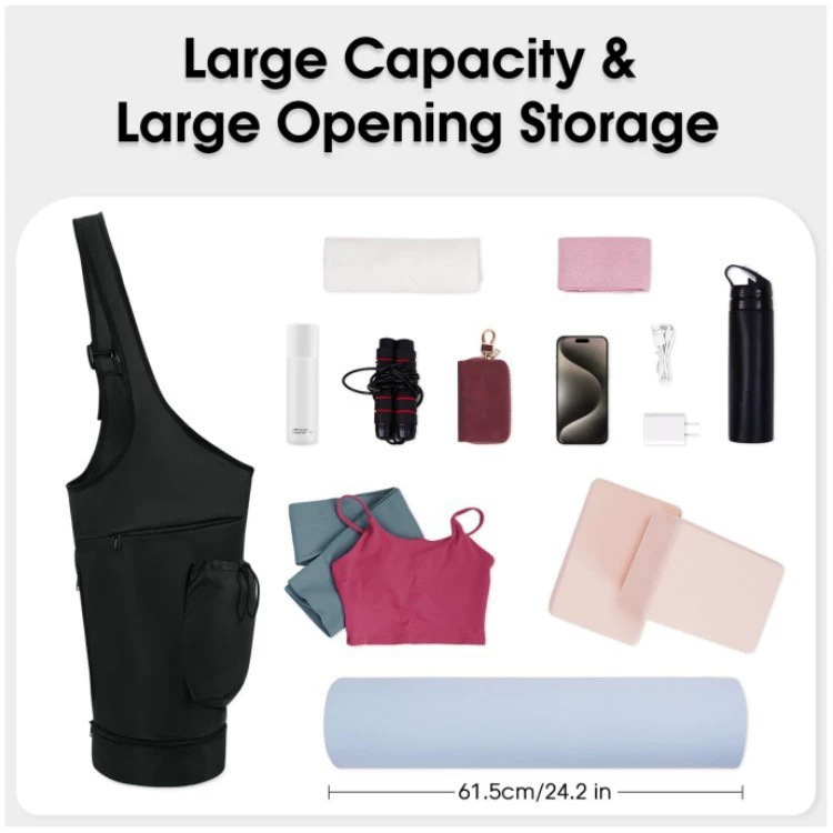 V888-ELOSUNG26468-202504281523-01 Blue All-in-One Yoga Sling Bag - Fits Mat & Gear, Large Opening, Side Pockets - Image 2