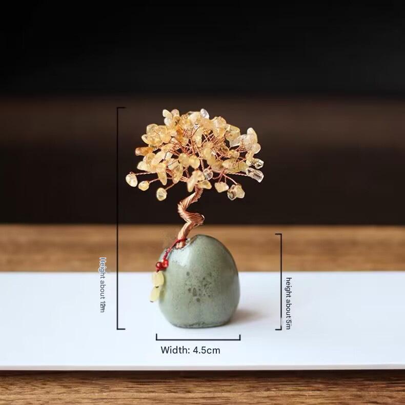 V888-ELOSUNG26596-202505081741-01 Black Vintage Crystal Money Tree Figurine for Home Decoration - Image 2