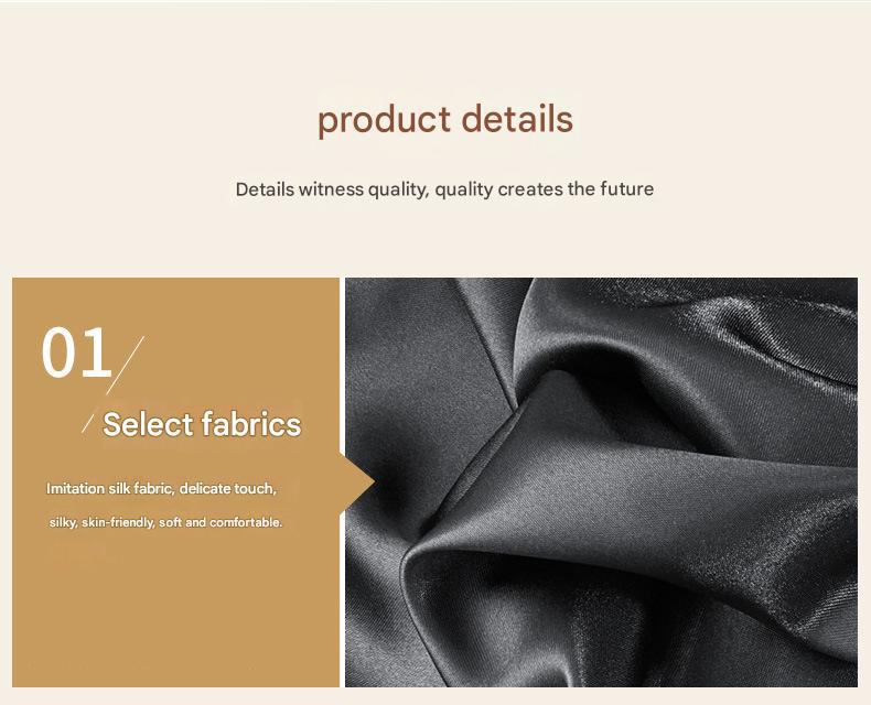 V888-ELOSUNG26839-202505151805-01 Gray Silky Satin Pillowcase Pair - Smooth for Hair & Skin, Elastic Fitted (46x70+16cm) - Image 2