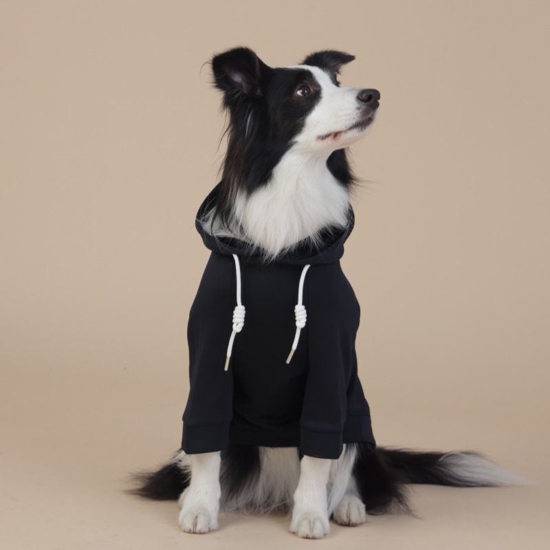 V888-ELOSUNG26875-202505151621-00 Black Classic Dog Sweatshirt with Hood & Drawstrings - For Large Dogs (Size : 5XL) - Image 1