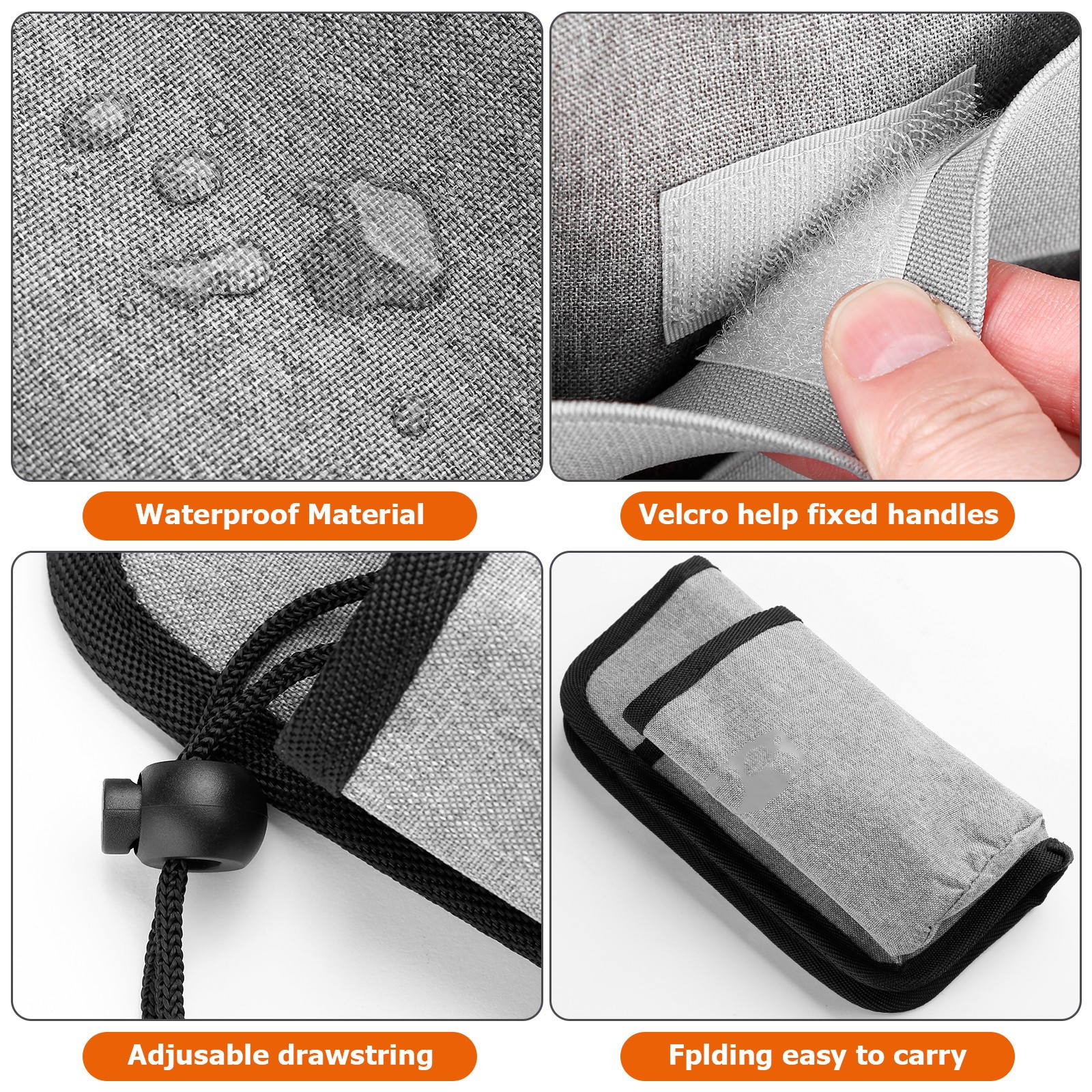 V888-ELOSUNG27081-202504211137-03 2 Pcs Black Hands-Free Luggage Handle Travel Cup Holder & Organizer Pouch - Image 4