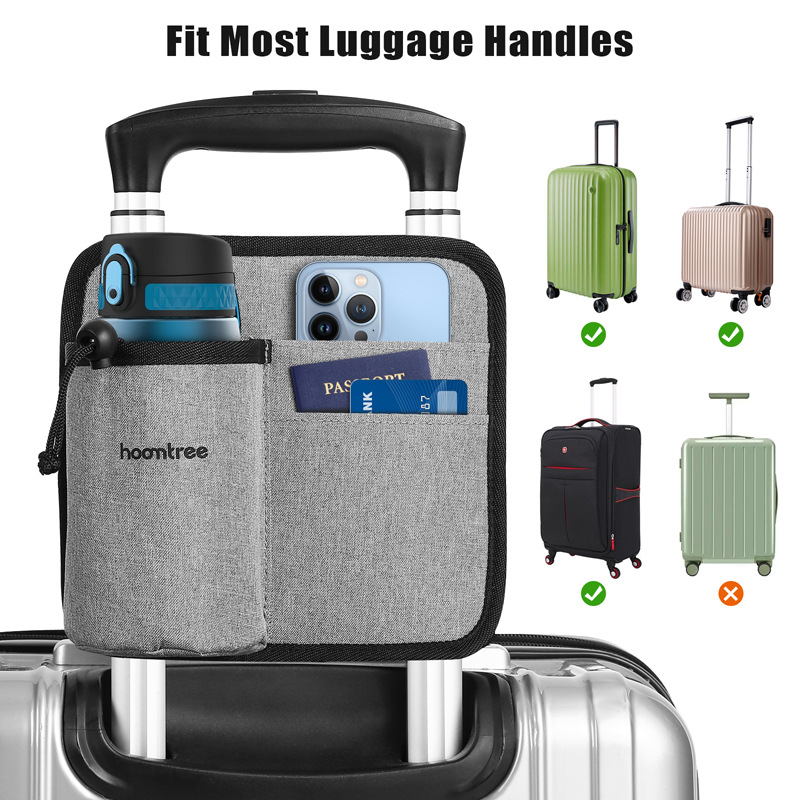 V888-ELOSUNG27081-202504211137-06 2 Pcs Black Hands-Free Luggage Handle Travel Cup Holder & Organizer Pouch - Image 7