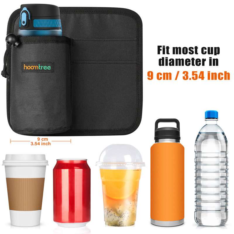 V888-ELOSUNG27081-202504211137-07 2 Pcs Black Hands-Free Luggage Handle Travel Cup Holder & Organizer Pouch - Image 8