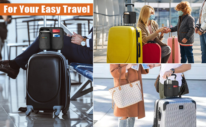 V888-ELOSUNG27081-202504211137-09 2 Pcs Black Hands-Free Luggage Handle Travel Cup Holder & Organizer Pouch - Image 10
