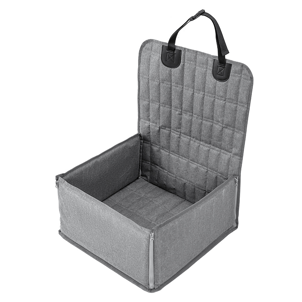 V888-ELOSUNG27127-202504281425-00 Grey Waterproof Front Pet Car Seat Cover - Non-Slip Dog Booster Seat Protector Mat - Image 1