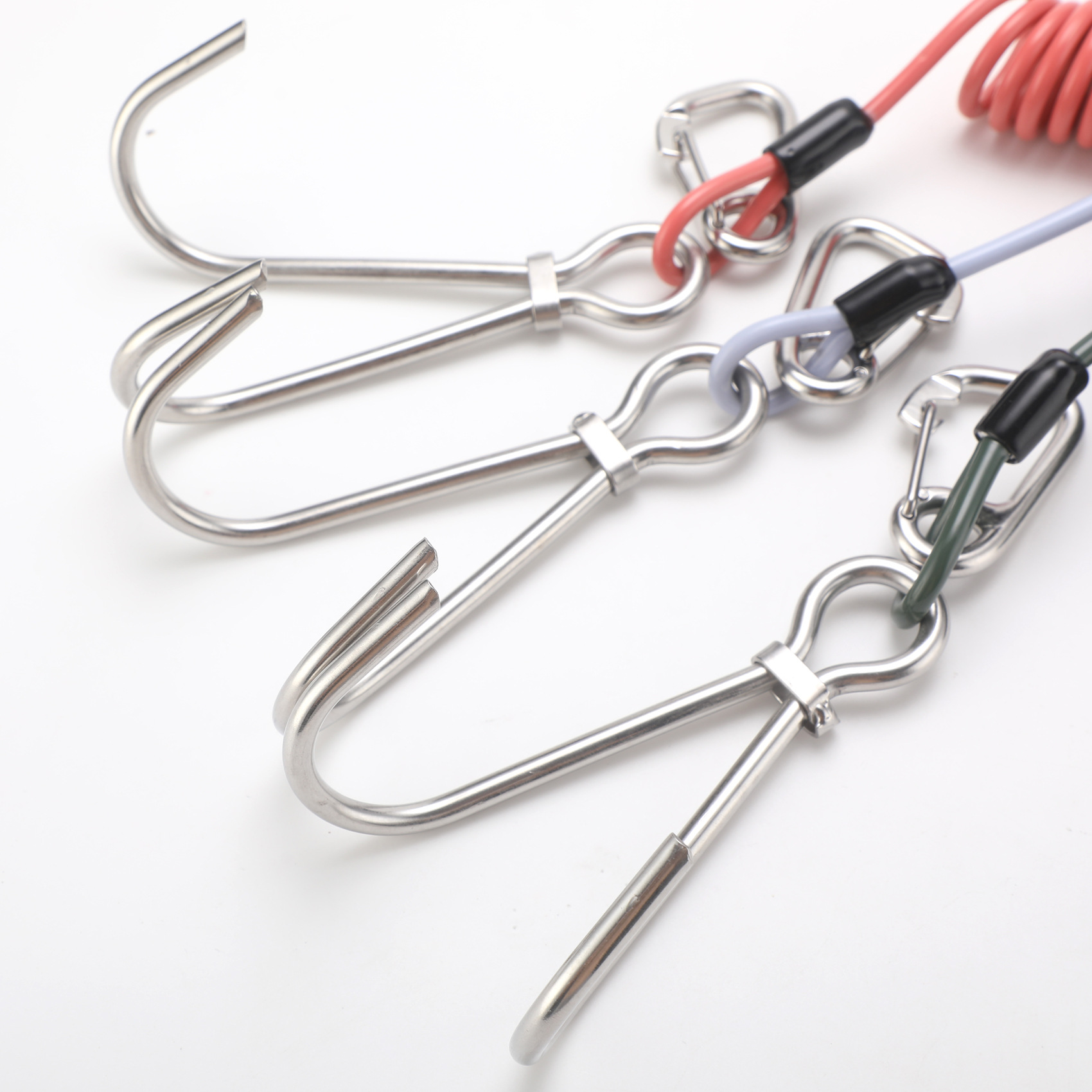 V888-ELOSUNG27432-202505081812-04 Blue Pro 316 Stainless Steel Diving Reef Hook - Single, Double Combo Pack - Current Hook with Coiled Safety Lanyard - Image 5