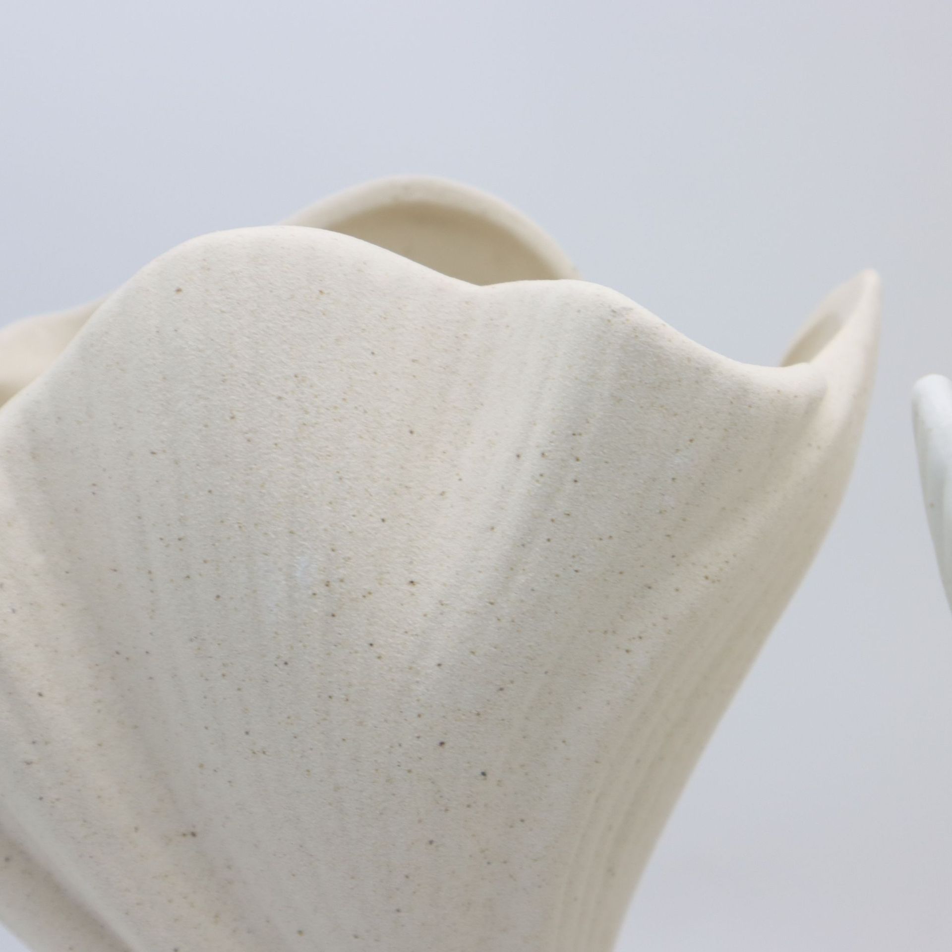 V888-ELOSUNG27748-202505191228-06 Beige Elegant Off-White Ceramic Vase - Modern Sculptural Flower Holder with Wide Fluted Opening - Image 7