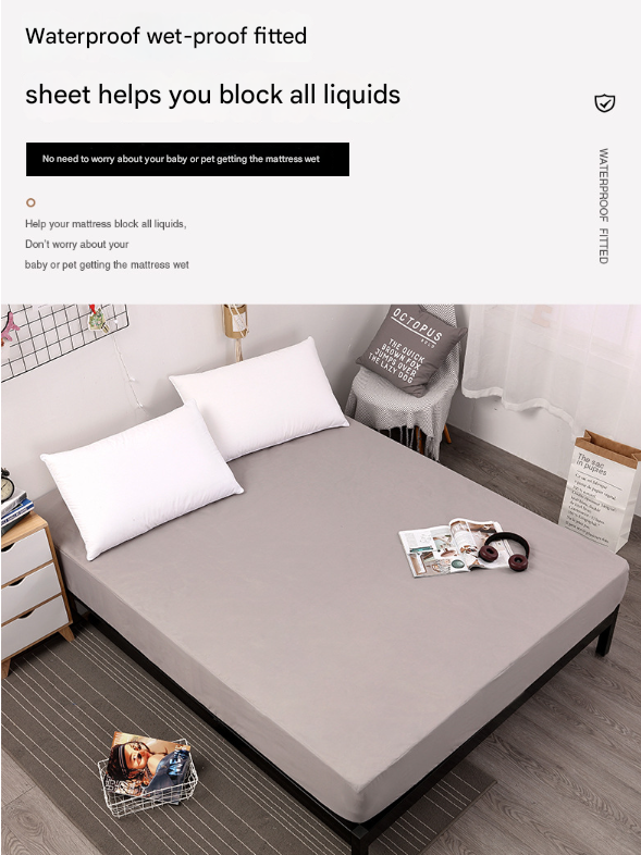 V888-ELOSUNG27789-202505191242-01 Brown Queen Size Waterproof Fitted Mattress Protector - Soft & Breathable Bed Cover, Hypoallergenic, Deep Pocket (152x190x30cm) - Image 2