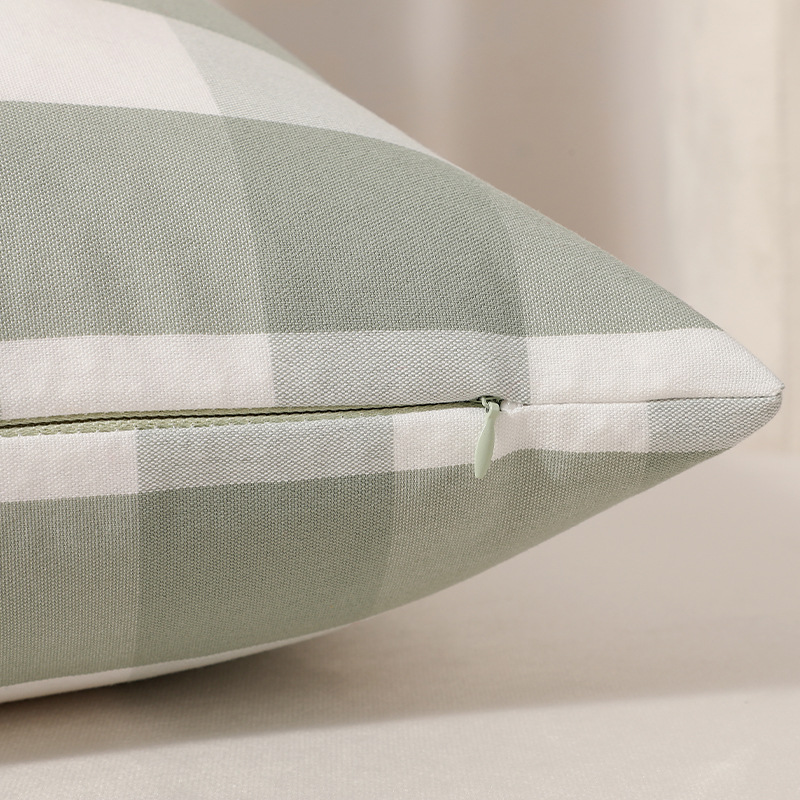 V888-ELOSUNG27824-202505191325-02 Green Pinstripe Pattern Set of 2 Decorative Cushion Covers - 45x45cm, Soft Polyester (Inserts Not Included) - Image 3