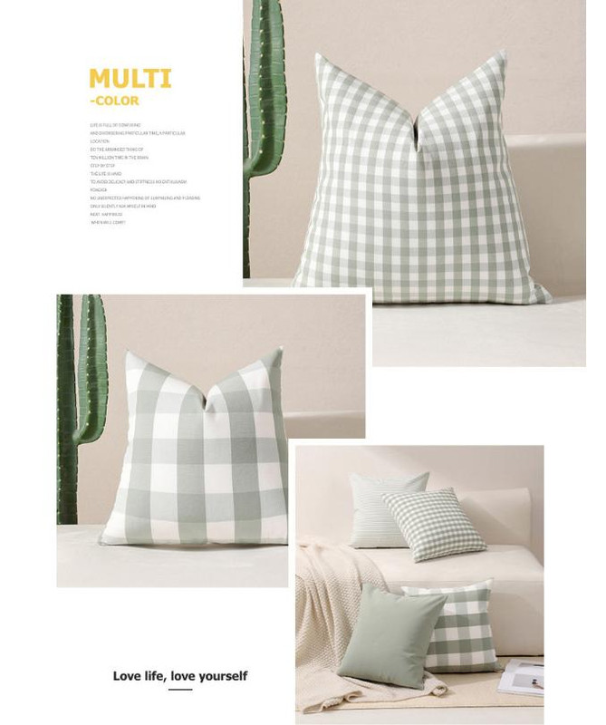 V888-ELOSUNG27824-202505191325-03 Green Pinstripe Pattern Set of 2 Decorative Cushion Covers - 45x45cm, Soft Polyester (Inserts Not Included) - Image 4