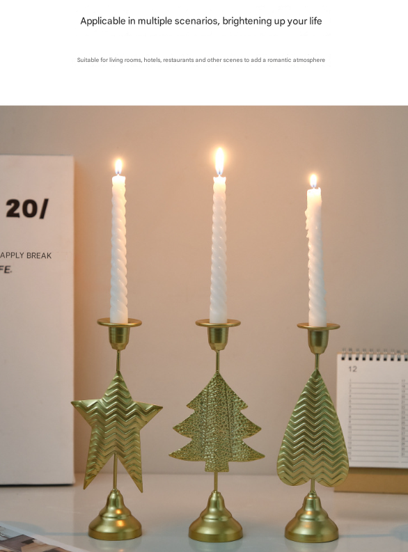 V888-ELOSUNG27982-202505231205-02 Black Elegant Star Metal Candlestick Holder - Decorative Taper Candle Stand for Home, Tabletop & Special Occasions - Image 3