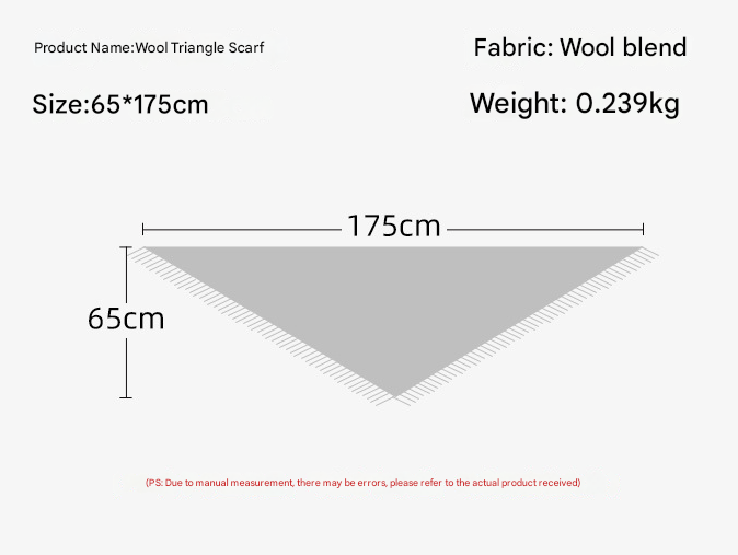 V888-ELOSUNG28683-202505191347-02 Red Versatile Fringed Faux Wool Triangle Shawl - Warm Knitted Scarf - Image 3