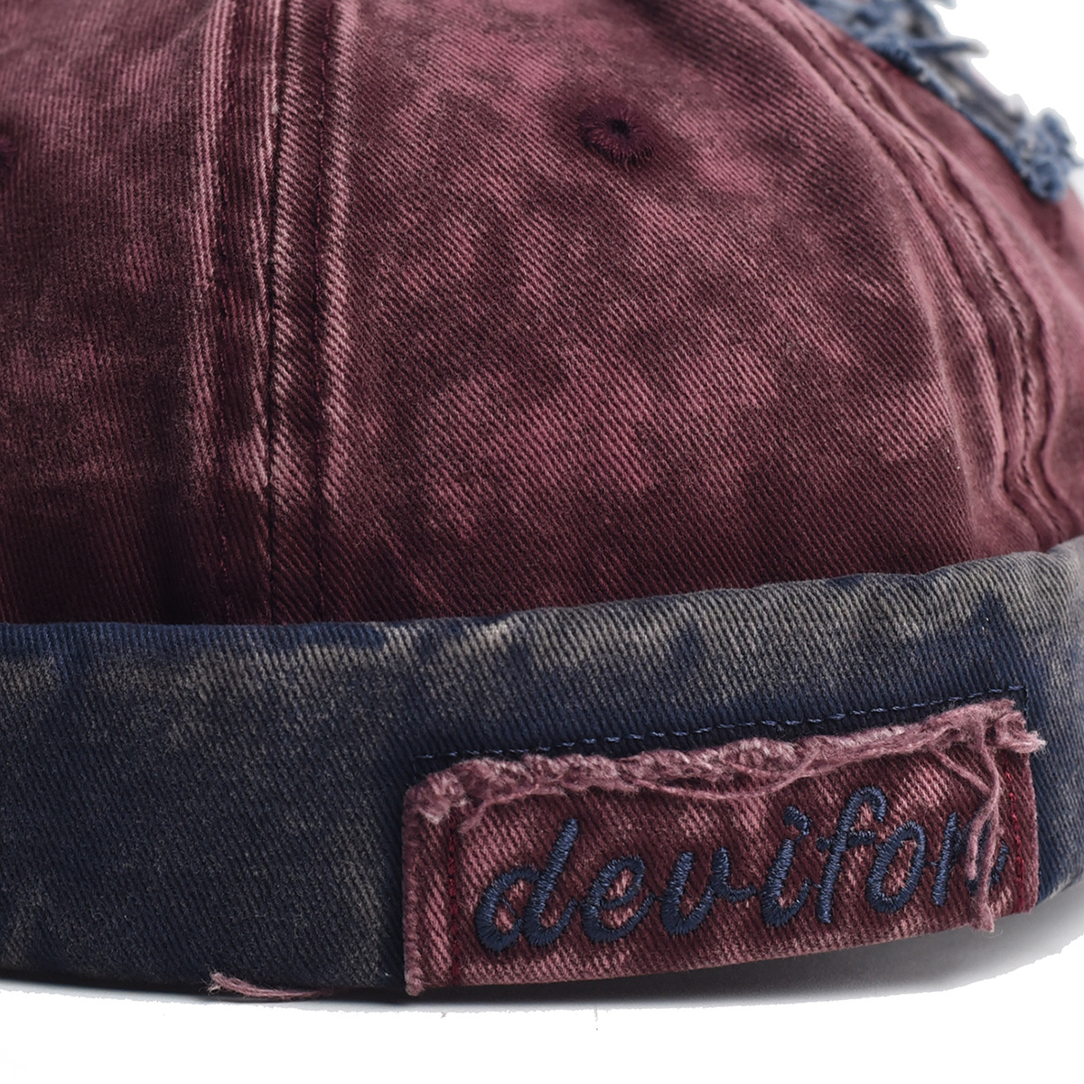 V888-ELOSUNG29067-202505191341-02 Vintage Washed Cotton Docker Cap - Unisex Brimless Beanie Hat with Star Patch(Khaki) - Image 3