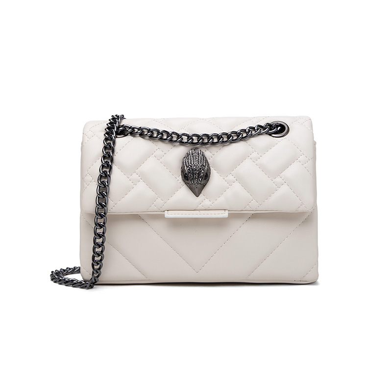 V888-ELOSUNG29073-202505191345-00 Elegant Quilted Leather Chain Bag with Bird Head Clasp(White) - Image 1